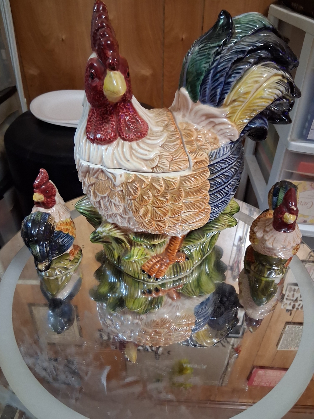 vintage FAPCO ceramic hen cookie jar made in the USA,